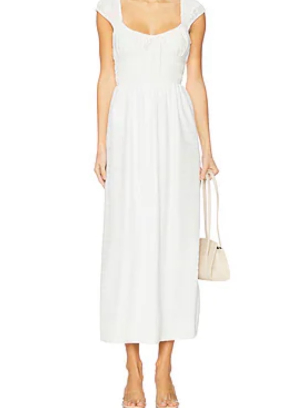 Show Me Your MuMu White Cap-Sleeve Maxi Dress